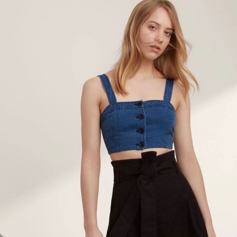 NWOT - Medium - Aritzia - Wilfred Tournus Bra Top in Blue